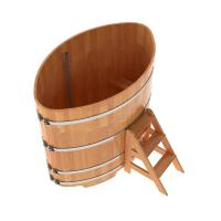 Купель овальная из сращенных ламелей лиственницы 1,15х1,83