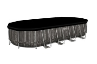 Bestway 561ES BW Каркасный бассейн Power Steel 732x366x1.32см, 28068 л, фил.-нас. 9463 л\ч, лестн, тент, попл.-доз