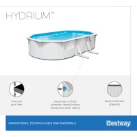 Bestway 56369 BW Стальной бассейн Hydrium 610х360х120см, 19929л, песч.фил.-нас 5678л/ч, лестн, тент, подст, попл.-доз