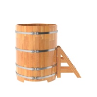 Купель овальная из сращенных ламелей лиственницы 1,15х1,83