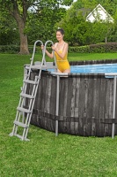 Bestway 561ES BW Каркасный бассейн Power Steel 732x366x1.32см, 28068 л, фил.-нас. 9463 л\ч, лестн, тент, попл.-доз