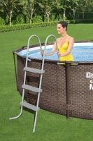 Bestway 56709 BW Каркасный бассейн Steel Pro Max 366х100см "Ротанг" 9150л, фил.-насос 2006л/ч, лестница