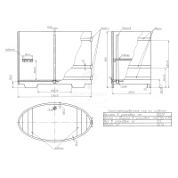 Купель овальная из сращенных ламелей лиственницы 0,69х1,31