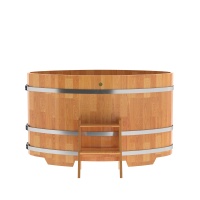 Купель овальная из сращенных ламелей лиственницы 0,95х1,60