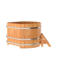 Купель угловая из сращенных ламелей лиственницы 1,37х1,37