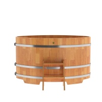 Купель овальная из сращенных ламелей лиственницы 1,02х1,68