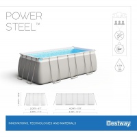 Bestway 56442 BW Каркасный бассейн Power Steel 404х201х100см, 6478л, песч.фил.-нас. 2006л/ч, лестница, попл.-дозатор