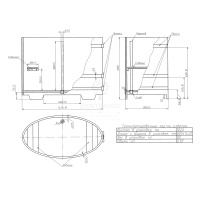 Купель овальная из сращенных ламелей лиственницы 0,80х1,42